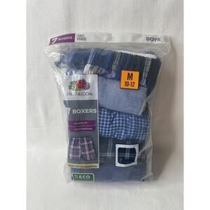 Fruit of the Loom Boys Plaid Boxers Moisture Wicking Relaxed Fit 7pk Size 10-12